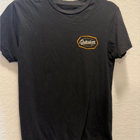 Quiksilver Black Tee with Gold Logo size S - Picture 1 of 5
